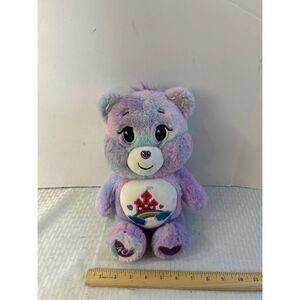 Carebear Sparkle‎ 2022 plush 40th Castle Purple Green Hearts 15" tall